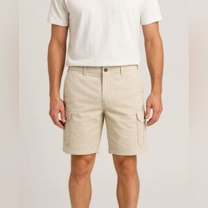 Old Navy Mens Khaki Cargo Shorts Size 40 Casual Pockets Outdoor Belt Loops